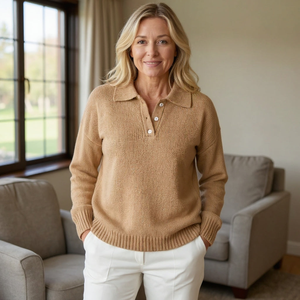 Emma | Elegant Women's Sweater with Classic Collar for Timeless Style