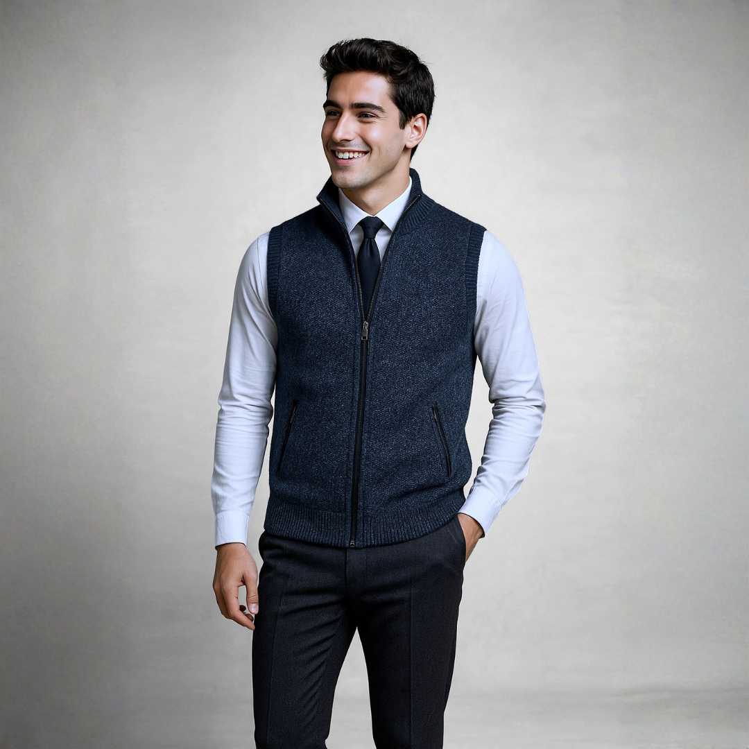 Liam | Stylish Men's Vest with Full-Zip Closure and Timeless Design