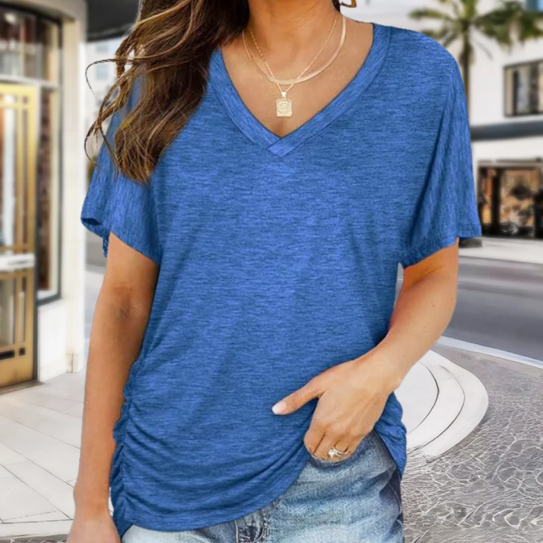 Amelia | Stylish Women's T-Shirt with V-Neck and Dolman Sleeves