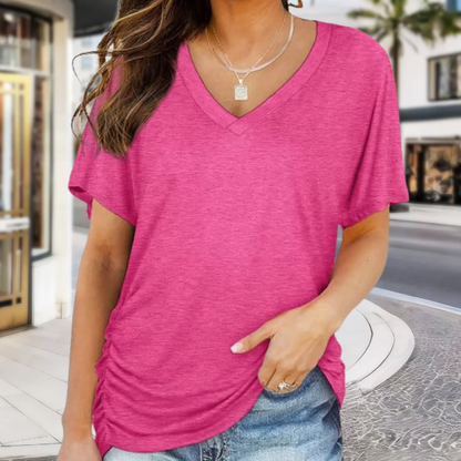 Amelia | Stylish Women's T-Shirt with V-Neck and Dolman Sleeves