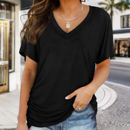 Amelia | Stylish Women's T-Shirt with V-Neck and Dolman Sleeves