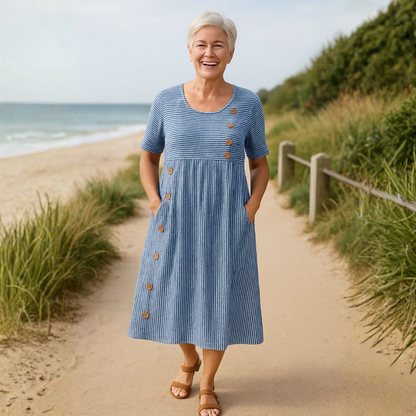 Anna | Chic Midi Dress with Sleeves for Women - Effortless Style and Comfort