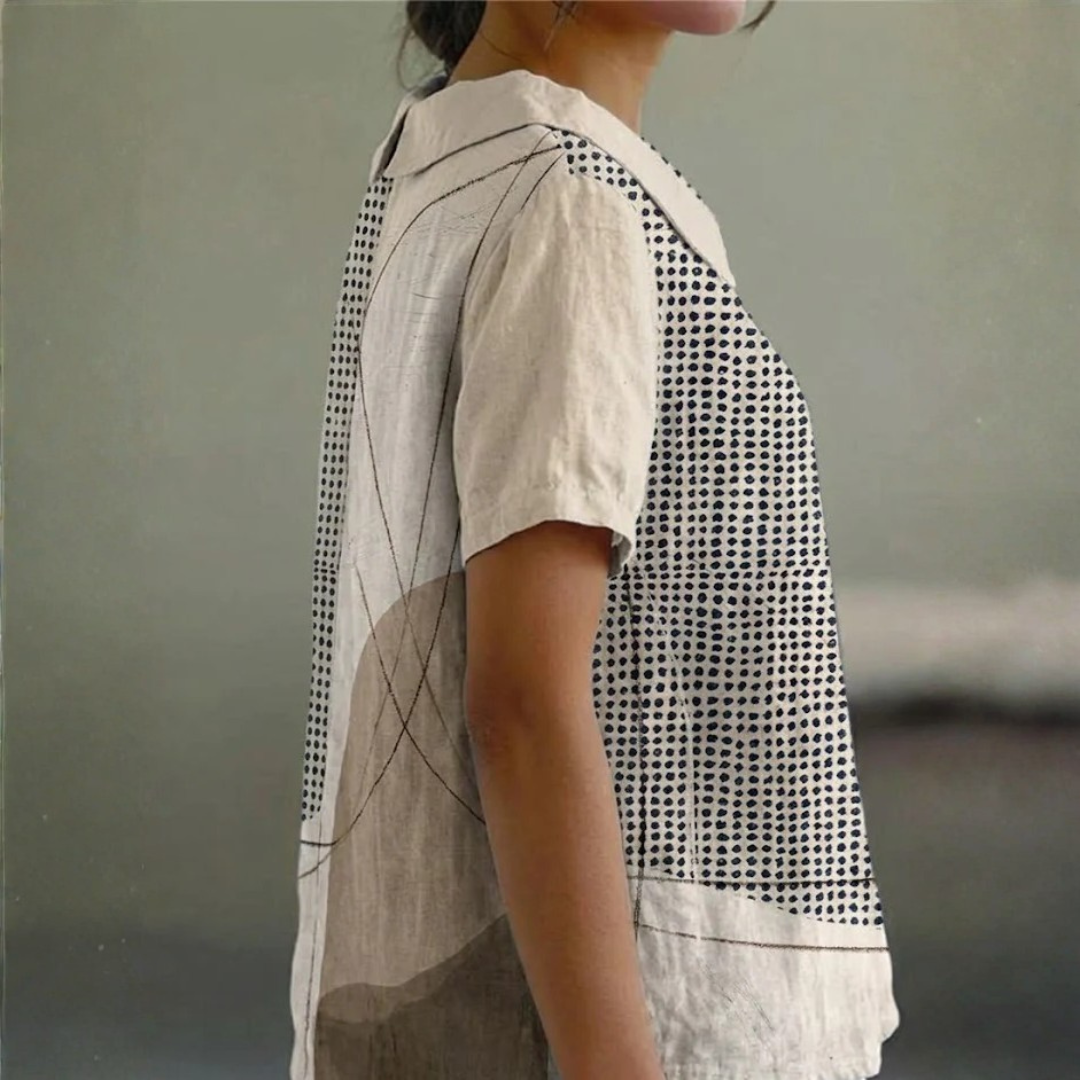 Sophie | Chic Abstract Dot Blouse for Women - Stylish Patterned Shirt