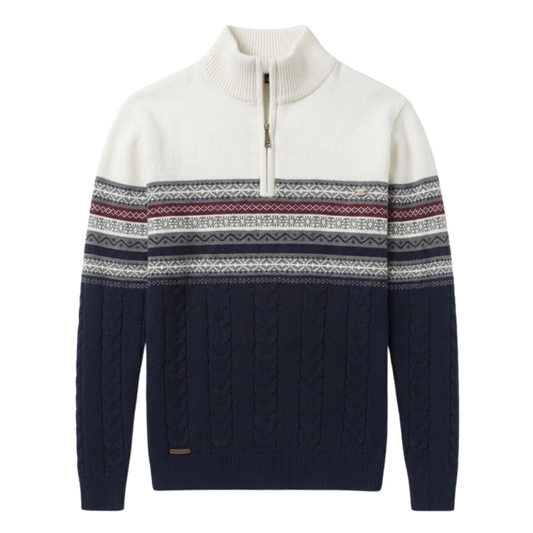 Cole | Stylish Men's Quarter Zip Sweater with Cable Knit Design