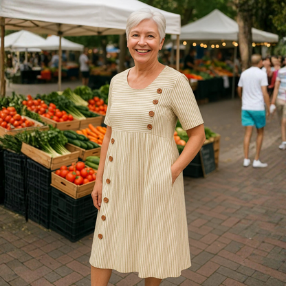 Anna | Chic Midi Dress with Sleeves for Women - Effortless Style and Comfort