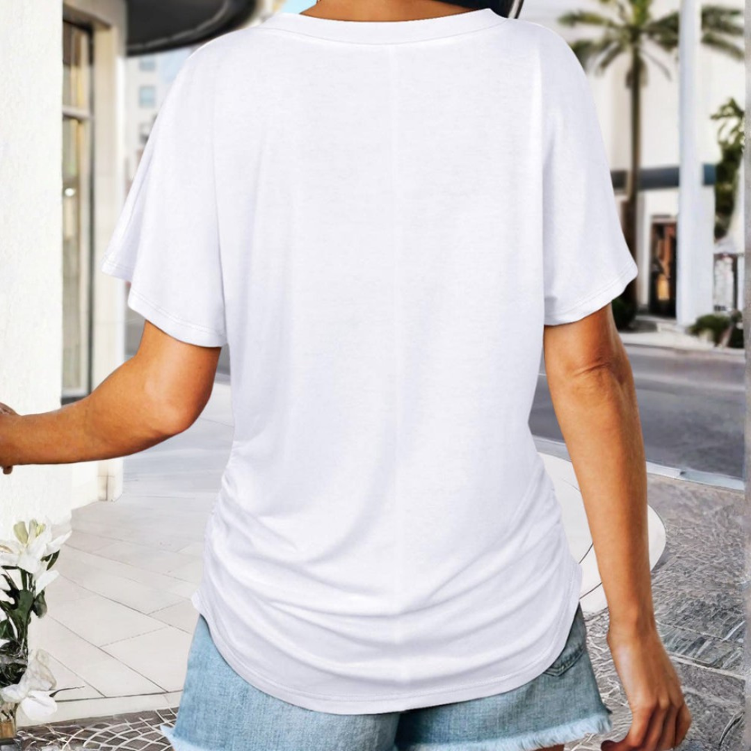 Amelia | Stylish Women's T-Shirt with V-Neck and Dolman Sleeves