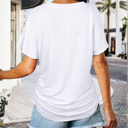 Amelia | Stylish Women's T-Shirt with V-Neck and Dolman Sleeves