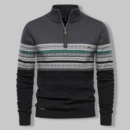 Ethan | Stylish Men's Quarter Zip Sweater with Cable Knit Design 1