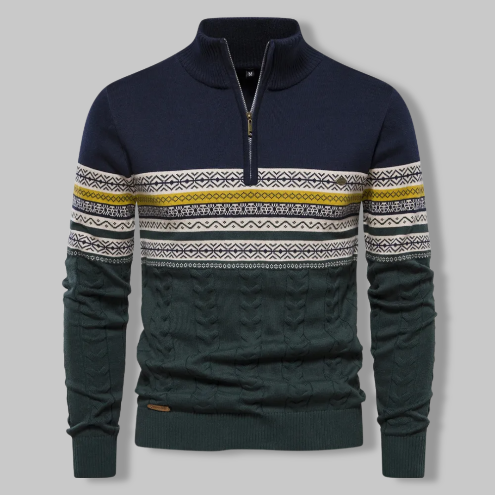 Ethan | Stylish Men's Quarter Zip Sweater with Cable Knit Design 2