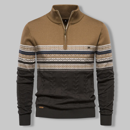 Ethan | Stylish Men's Quarter Zip Sweater with Cable Knit Design 3