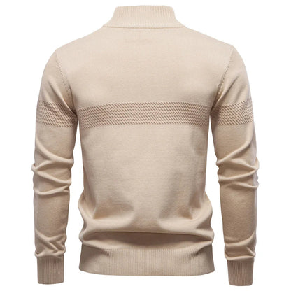 Ethan | Stylish Men's Quarter Zip Sweater with Heritage Stripe Detail 6