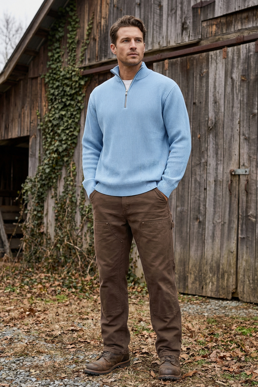 Ethan | Stylish Quarter Zip Sweater for Men - Cozy Half Zip Knit Design 1