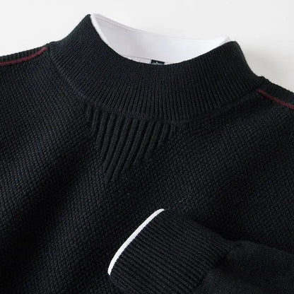 Ethan | Stylish Textured Mock Neck Sweater for Men, Perfect for Layering 0
