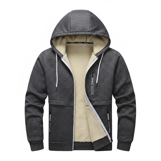 Liam | Stylish Fleece-Lined Hoodie Jacket for Men’s Casual Wear