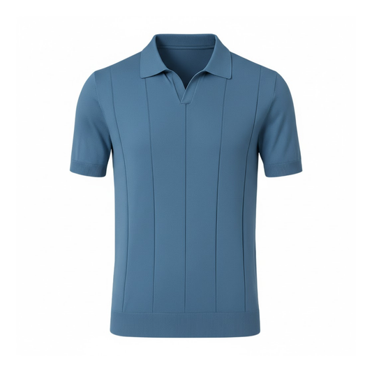 Oliver | Stylish Men's Polo Shirt with Retro Johnny Collar for Timeless Elegance