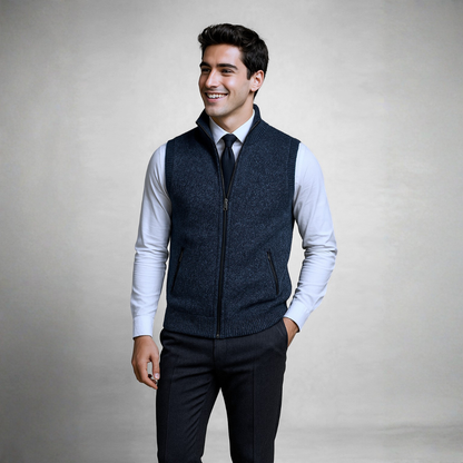 Liam | Stylish Men's Vest with Full-Zip Closure and Timeless Design