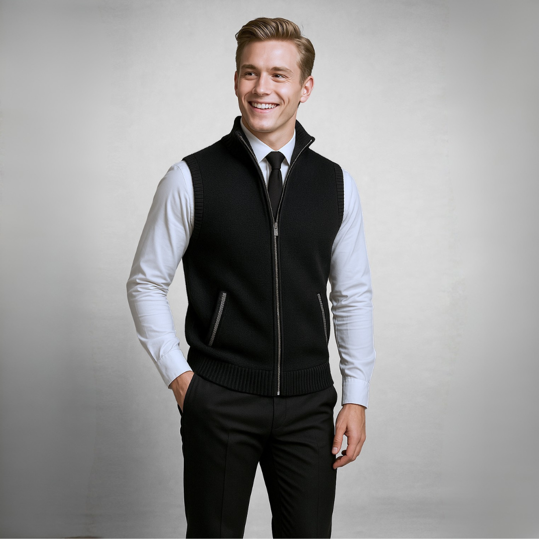 Liam | Stylish Men's Vest with Full-Zip Closure and Timeless Design