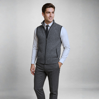 Liam | Stylish Men's Vest with Full-Zip Closure and Timeless Design