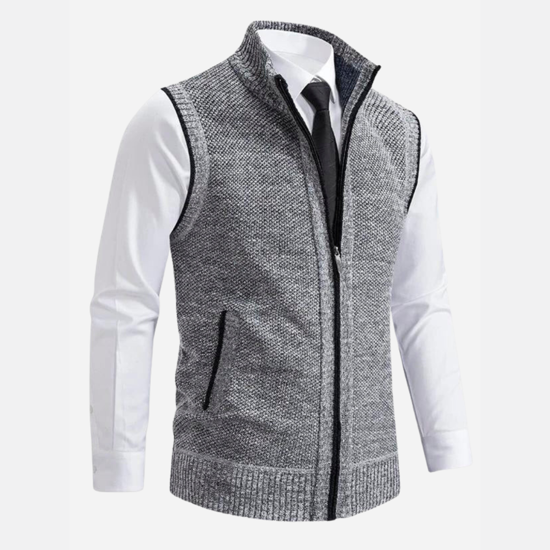 Liam | Stylish Men's Vest with Full-Zip Closure and Timeless Design