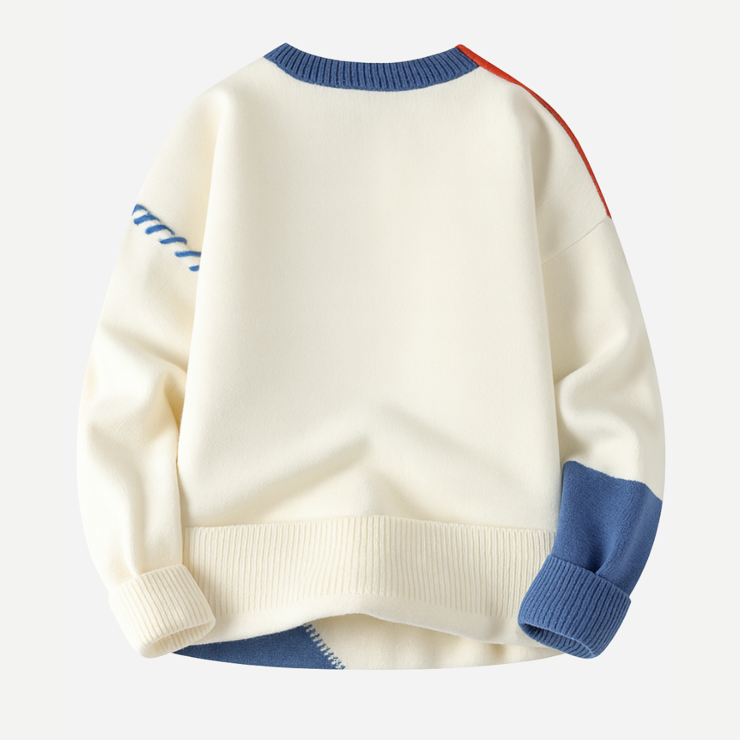 Noah | Trendy Patchwork Sweater for Men - Stylish, Casual, Relaxed Fit