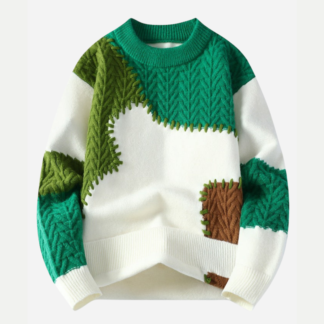 Noah | Trendy Patchwork Sweater for Men - Stylish, Casual, Relaxed Fit