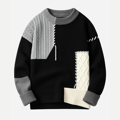 Noah | Trendy Patchwork Sweater for Men - Stylish, Casual, Relaxed Fit
