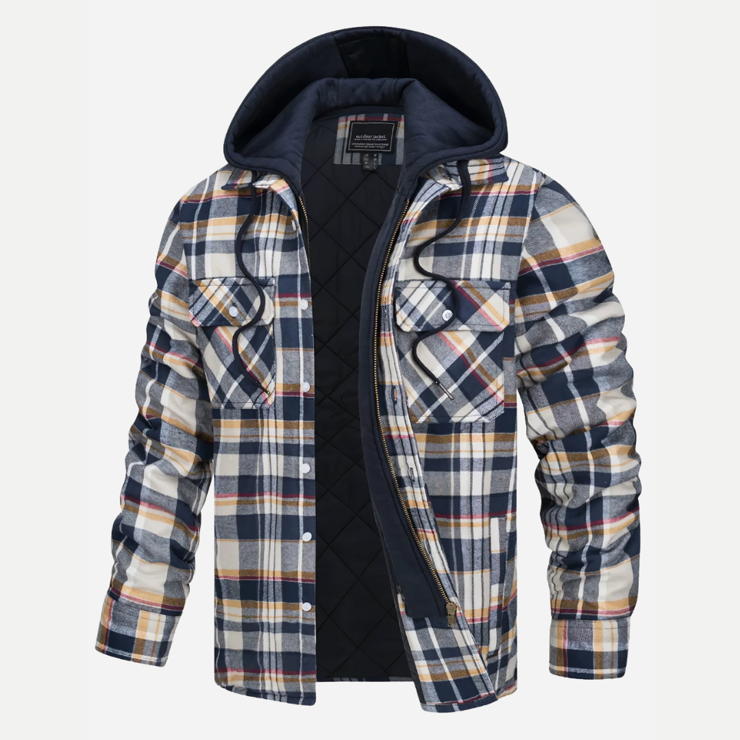 Edward | Stylish Checkered Zip-Up Jacket for Men’s Coats and Jackets