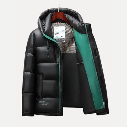 Caleb | Stylish Mens Puffer Jacket with Hood for Modern Comfort