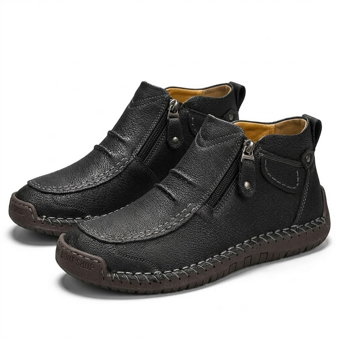 Logan | Men’s Casual Leather Zip Ankle Boots