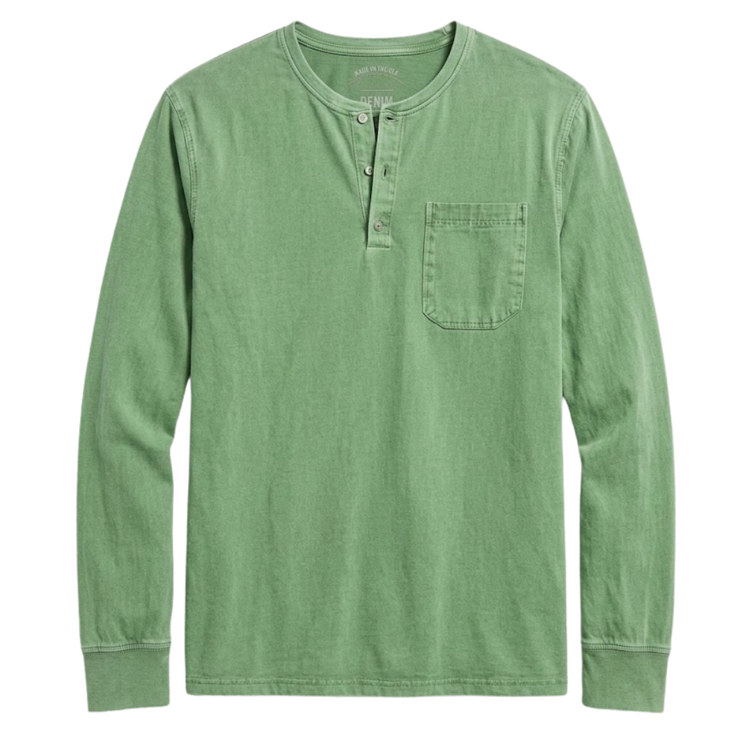 John | Men’s Long Sleeve Henley Shirt with Pocket