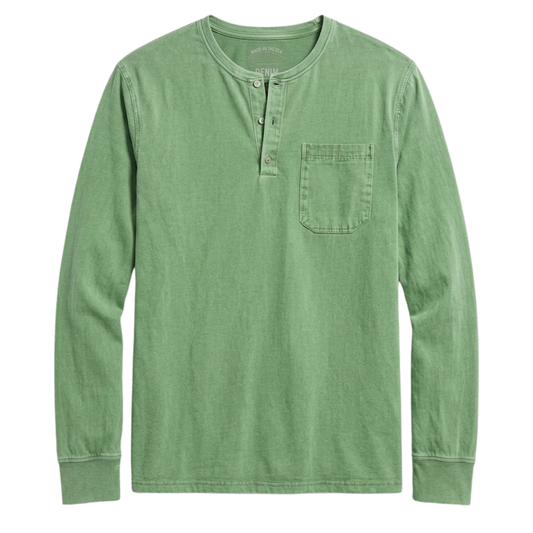 John | Men’s Long Sleeve Henley Shirt with Pocket