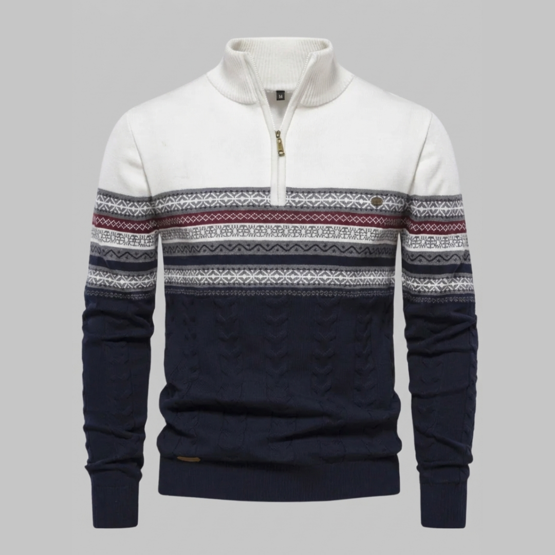 Cole | Stylish Men's Quarter Zip Sweater with Cable Knit Design