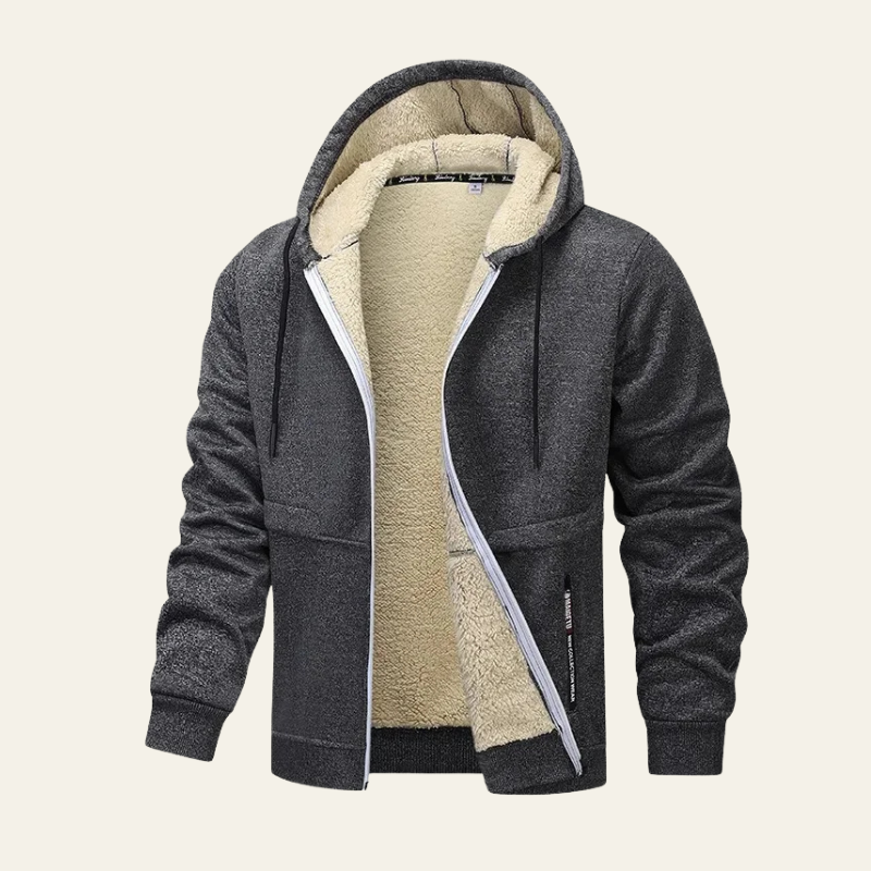 Liam | Stylish Fleece-Lined Hoodie Jacket for Men’s Casual Wear 0