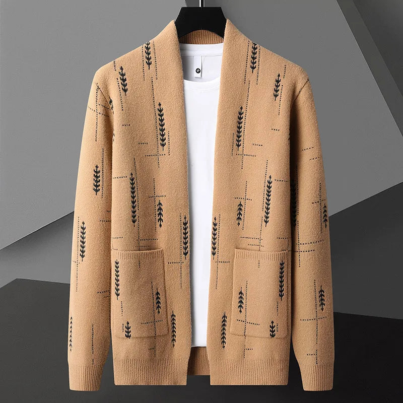 Liam | Stylish Men's Cardigan Sweater with Unique Heritage Print 0