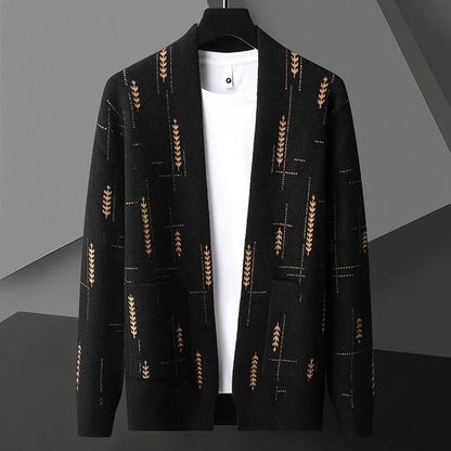 Liam | Stylish Men's Cardigan Sweater with Unique Heritage Print 1