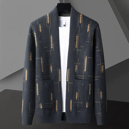 Liam | Stylish Men's Cardigan Sweater with Unique Heritage Print 2