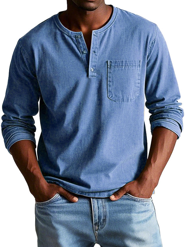 Liam | Stylish Men's Denim Shirt with Pocket for Everyday Wear 0