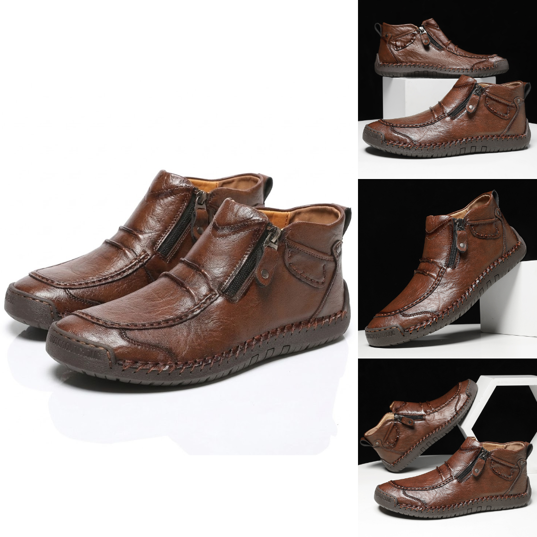 Logan | Men’s Casual Leather Zip Ankle Boots
