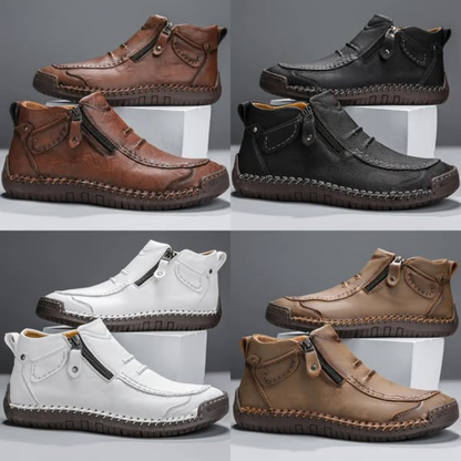 Logan | Men’s Casual Leather Zip Ankle Boots