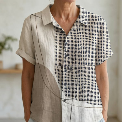Sophie | Chic Abstract Dot Blouse for Women - Stylish Patterned Shirt