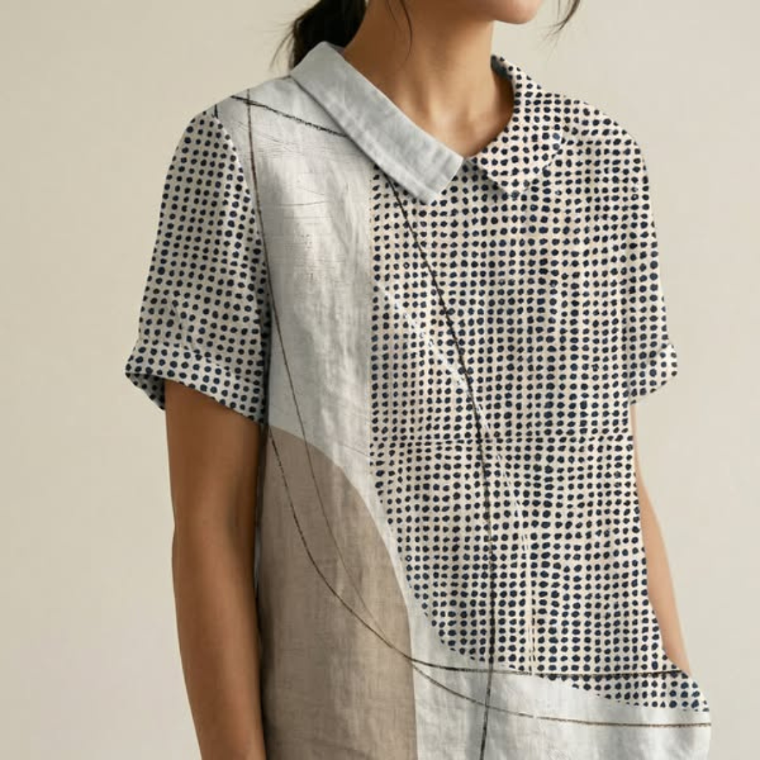 Sophie | Chic Abstract Dot Blouse for Women - Stylish Patterned Shirt