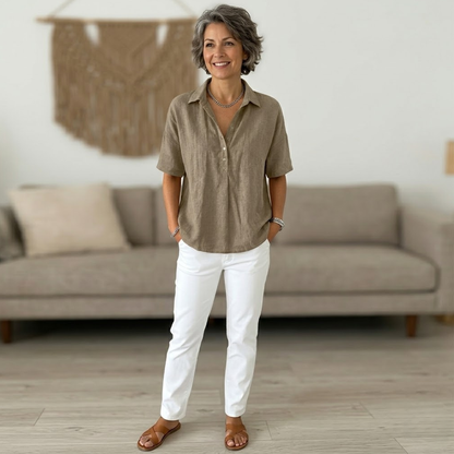Jennifer | Stylish Blouse for Women with Elegant Collar and Button Details