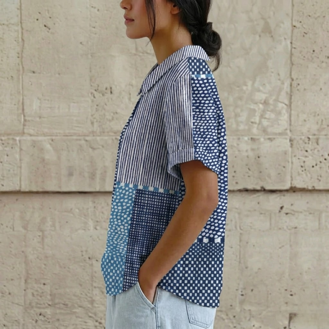 Diane | Trendy Women's Blouses with Stylish Patchwork