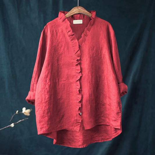 Leah | Stylish Women's Blouse with Ruffle Detail for Everyday Comfort