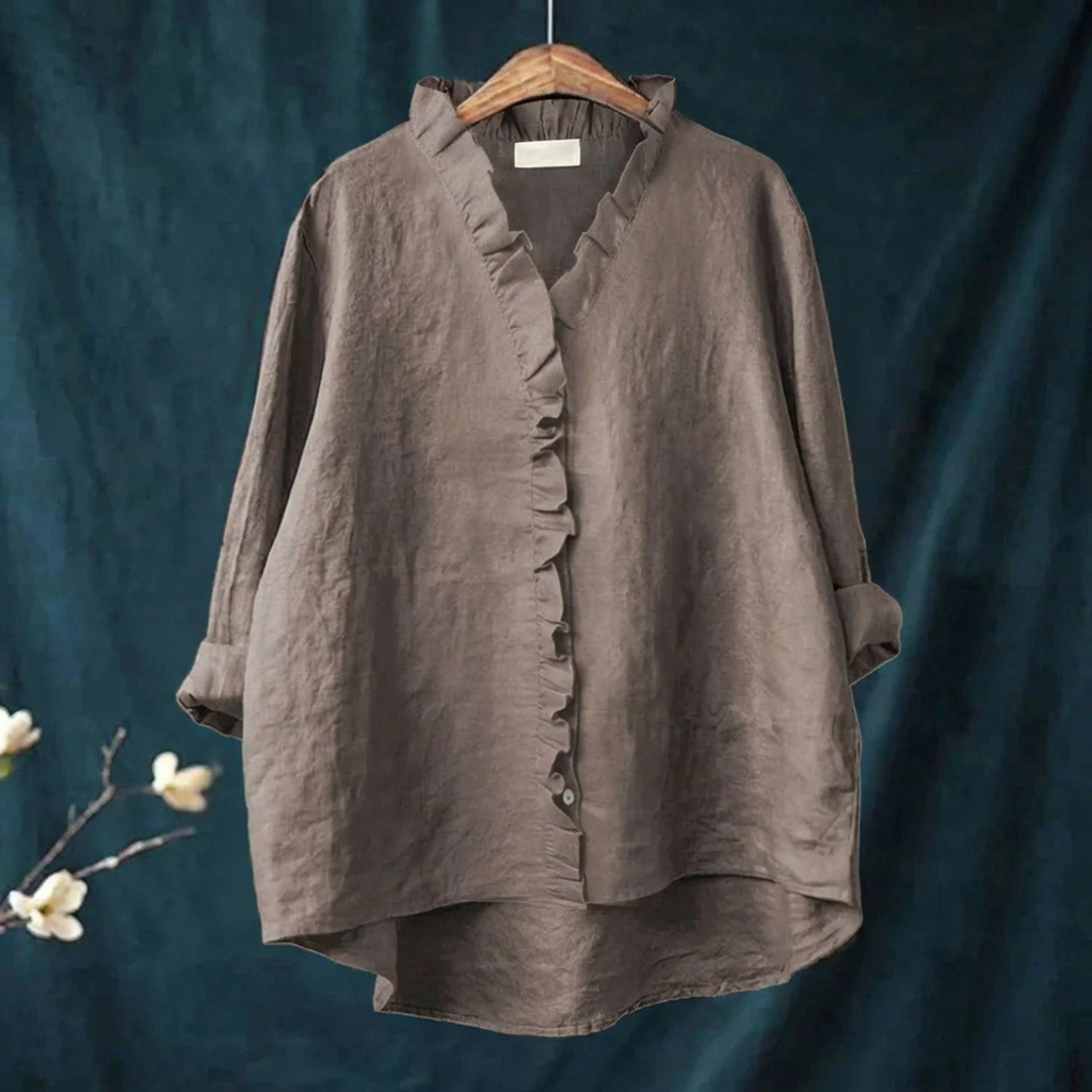 Leah | Stylish Women's Blouse with Ruffle Detail for Everyday Comfort